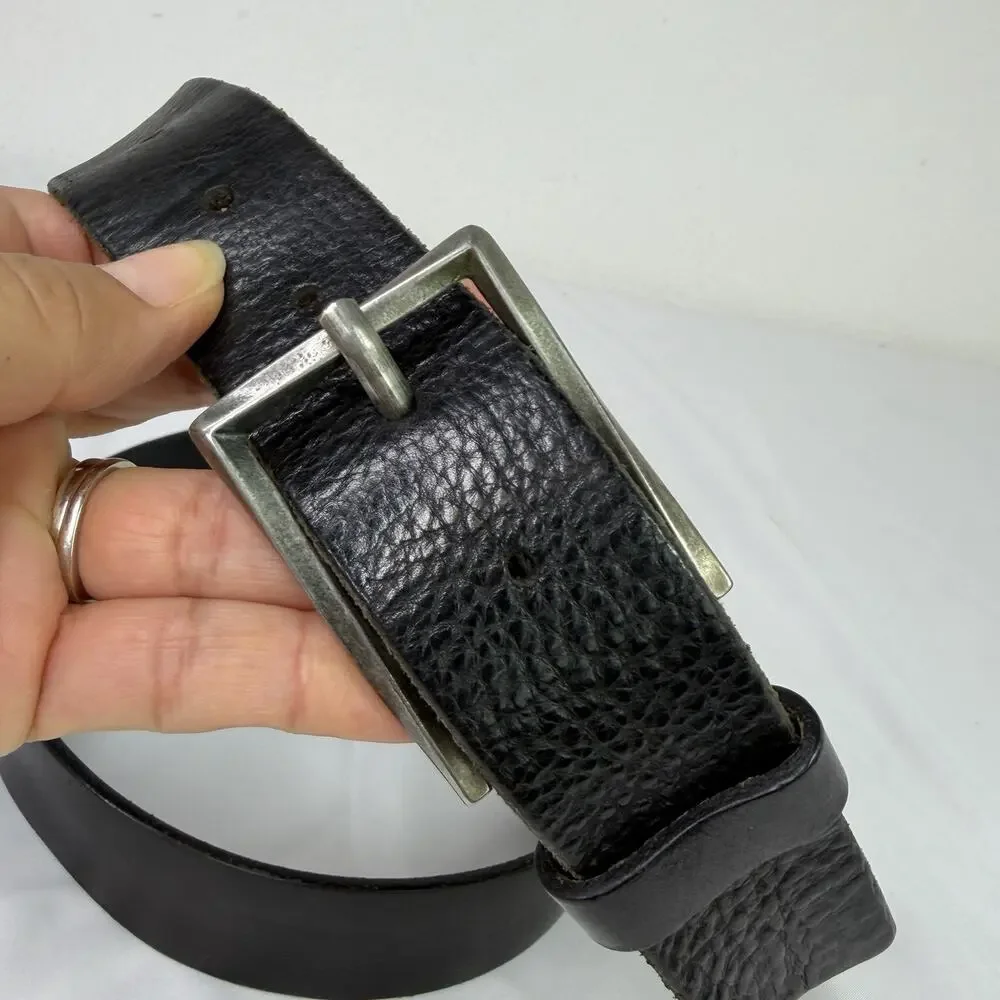 Trafalgar Carrollton Black Italian Leather Waist Belt Men’s Size 42 Made Italy